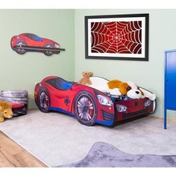 Autobett PKW SPIDER CAR mit Wandregal 160 x 80 cm - Rot