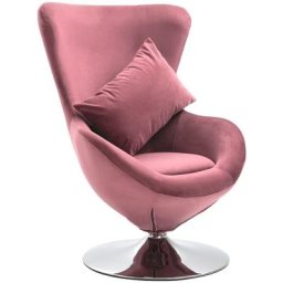 Drehstuhl in Ei-Form mit Kissen Rosa Samt Vidaxl Rosa