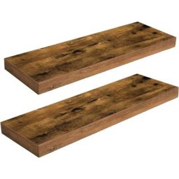 Wandregal 2er-Set, Wandboard, Schweberegal, 60 x 20 x 3,8 cm, Hängeregale, Büroregal mit