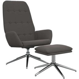 Relaxsessel mit Hocker Dunkelgrau Mikrofasergewebe Vidaxl Grau
