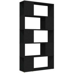 Bücherregal Raumteiler Schwarz 80x24x155 cm Spanplatte