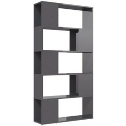 Bücherregal Raumteiler Hochglanz-Grau 80x24x155cm Holzwerkstoff Vidaxl Grau