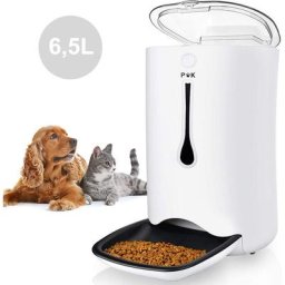 6,5L Automatischer Futterautomat für Katzen und Hunde mit lcd, 8s Soundaufnahmefunktion, 1-4
