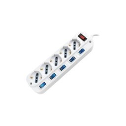 Steckdosenleiste mit 15mt Kabel 5 Steckdosen 10/16A 2P+T Bypass + Shuko bei 45° Generic Switch 5