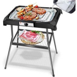 Rauchfreier Elektrogrill, 2000W Elektro Grill mit Aufbewahrung, Standgrill & Tischgrill für Balkone