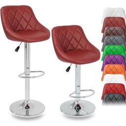 Tresko - 2er Set Barhocker Barstuhl Tresenhocker Küchenhocker Hocker Loungesessel 2x weinrot