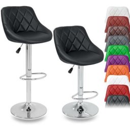 Tresko - 2er Set Barhocker Barstuhl Tresenhocker Küchenhocker Hocker Loungesessel 2x schwarz