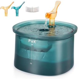 P&K Katzen Trinkbrunnen, Wasserspender für Katzen mit Wasserstand Fenster, Trinkbrunnen für