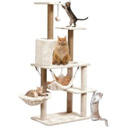 Cat Scratching Post with Hammock Sdlogal Kratzbaum, mehrstöckig, Spielturm, große Plattform, mit