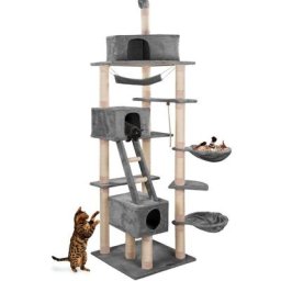 Kratzbaum Grosse Katzen stabil deckenhoch (CAT015-4) 230-260 cm, xxl Katzenbaum Maine Coon,