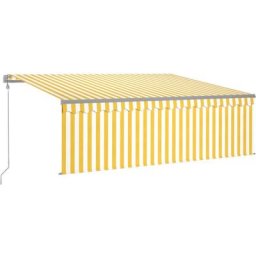 Gelenkarmmarkise Automatisch mit Jalousie 4,5x3 m Gelb und Weiß Vidaxl Gelb