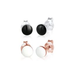 Elli Paar Ohrstecker Basic Stecker 2er Set Emaille Bi-Color 925 Silber