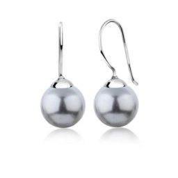 Nenalina Paar Ohrhänger Hänger Basic Synthetische Perle 925 Silber