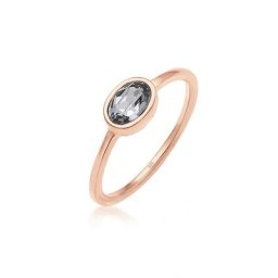 Elli Verlobungsring mit Kristalle Ovalem Design 925 Silber