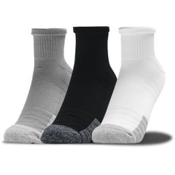 Under Armour Heatgear Quarter Socks 3er Pack weiß/grau XL | EU 47,5-50,5 2023 Laufsocken