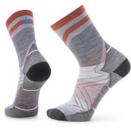 Smartwool Run Zero Cushion Pattern Mid Crew Socken Herren grau L | EU 42-45 2023 Laufsocken