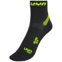UYN Run Veloce Socken Herren schwarz/gelb EU 39-41 2023 Laufsocken