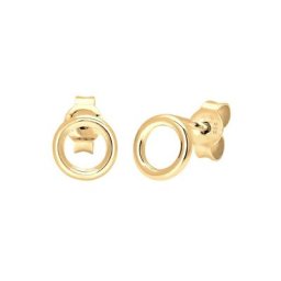 Elli PREMIUM Elli PREMIUM Ohrringe Stecker Kreis Geo Basic Minimal 585 Gelbgold Rond Damen