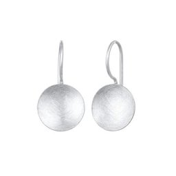Nenalina Nenalina Ohrringe Hänger Basic Geo Look Kreis Brushed 925er Silber Damen
