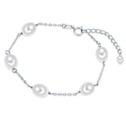 Valero Pearls Perlen-Armband Sterling Silber Süßwasser-Zuchtperle in Silber Armbänder & Armreife Damen