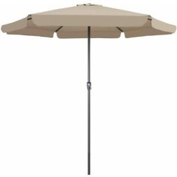 Sonnenschirm 330 cm mit Kurbel Knickbar Wasserfest Alu Groß Rund Balkon Terrasse Garten