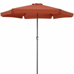 Kingsleeve - Sonnenschirm 330 cm mit Kurbel Knickbar Wasserfest Alu Groß Rund Balkon Terrasse