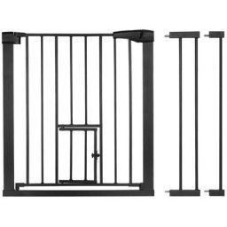 Türschutzgitter Treppenschutzgitter für Baby Kinder Sicherheitstür 74-103 cm breit Schwarz
