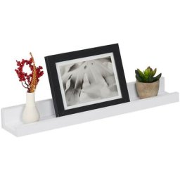Relaxdays Bilderleiste, 48 cm breit, schmales Wandregal für Bilderrahmen, Bücher & Deko, MDF,