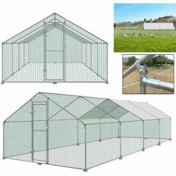 Hühnerkäfig Außengehege Freilaufgehege, Verzinkter Hasenkäfig, Stahlrahmen Hühnerstall, Hasenstall