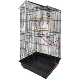 Aufun - Vogelkäfig mit Vogelspielzeuge, Wellensittichkäfig, Nymphensittiche Voliere Vogelhaus Käfig