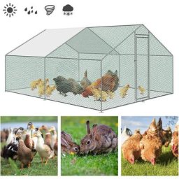 Hühnerstall Freilaufgehege Voliere Tiergehege Kleintierstall Hühnerhaus Geflügelstall 3x4x2m
