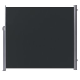 Seitenmarkise Graphitgrau Aluminium 180x300 cm ausziehbar mit Standfuß wasserabweisender UV-beständiger Stoff Outdoor Garten Terrasse