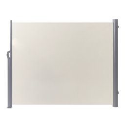 Seitenmarkise Beige Aluminium 160x300 cm ausziehbar mit Standfuß wasserabweisender UV-beständiger Stoff Outdoor Garten Terrasse