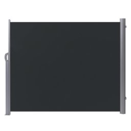 Seitenmarkise Graphitgrau Aluminium 160x300 cm ausziehbar mit Standfuß wasserabweisender UV-beständiger Stoff Outdoor Garten Terrasse