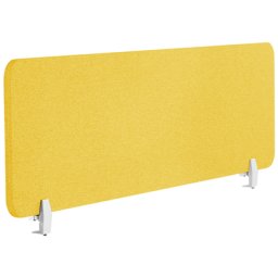 Schreibtisch Trennwand Senfgelb Stoff PET Kunststoff 160 x 40 cm zum Aufstellen Klemmen Schallschutz Sichtschutz Pinnwand Büro Home Office