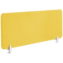 Schreibtisch Trennwand Senfgelb Stoff PET Kunststoff 180 x 40 cm zum Aufstellen Klemmen Schallschutz Sichtschutz Pinnwand Büro Home Office
