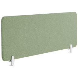 Schreibtisch Trennwand Hellgrün Stoff PET Kunststoff 130 x 40 cm zum Aufstellen Klemmen Schallschutz Sichtschutz Pinnwand Büro Home Office