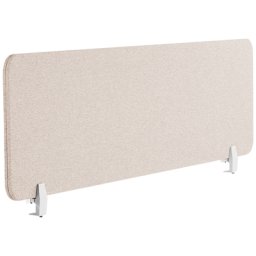 Schreibtisch Trennwand Beige Stoff PET Kunststoff 180 x 40 cm zum Aufstellen Klemmen Schallschutz Sichtschutz Pinnwand Büro Home Office