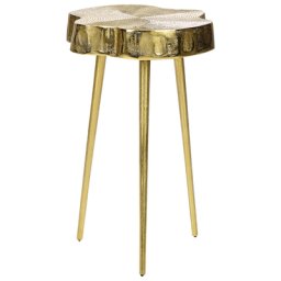 Beistelltisch Gold Aluminium Baumstamm-Optik Freiform Dreibeinig Glamourös Modern Wohnzimmer Ausstattung Möbel Blumenständer
