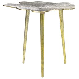 Beistelltisch Gold Aluminium Freifrom 49 cm Baumstamm-Optik Antik-Optik Retro Glamourös Dreibeinig Wohnzimmer Ausstattung Möbel Blumenständer