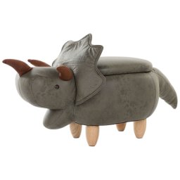 Tierhocker Grün Polyester Schaumstoff Gummibaumholz 56 x 92 x 42 cm Modern Dino Lederoptik Stauraum Kindermöbel Kinderzimmer
