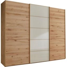 WIEMANN Schwebetürenschrank Cardiff mit massiven Holztüren und Glas