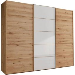 WIEMANN Schwebetürenschrank Cardiff mit massiven Holztüren und Glas