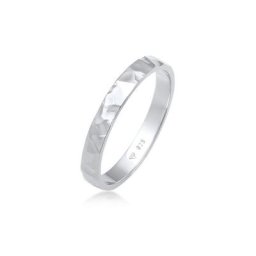 Elli Fingerring Basic Bandring Fein Gehämmert 925 Silber
