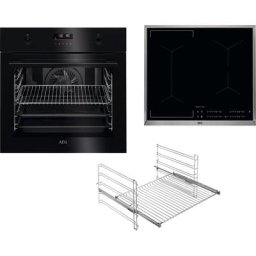 AEG Backofen-Set TEAMHHBPIB, mit 1-fach-Teleskopauszug, Pyrolyse-Selbstreinigung