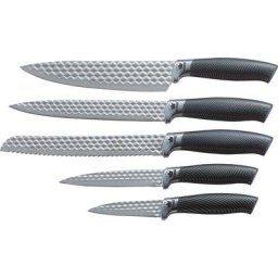KING Messer-Set CARBON DIAMOND (Set, 5-tlg), Klingen mit Rautenstruktur