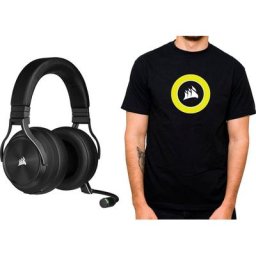 Corsair VIRTUOSO RGB WIRELESS XT + gratis T-Shirt Gaming-Headset (Mikrofon abnehmbar, A2DP Bluetooth, HFP, HSP)