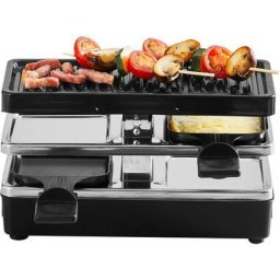 Tefal Raclette RE2308 Plug & Share, 2 Raclettepfännchen, 400 W, 2 Pfännchen + Grillplatte, erweiterbar auf 5 Geräte, abnehmbare Kabel
