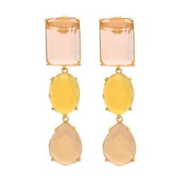 Gemshine Ohrringe 'Champagner Tropfen' Weiss Damen