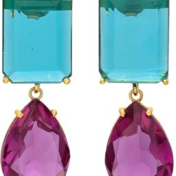 Gemshine Ohrringe 'Blautopas Quarze und Amethyst Tropfen' Weiss Damen